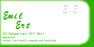 emil ert business card